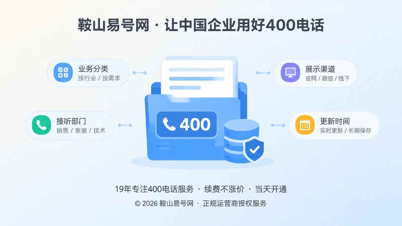 400电话纳入企业资料台账的聚焦式扁平化配图